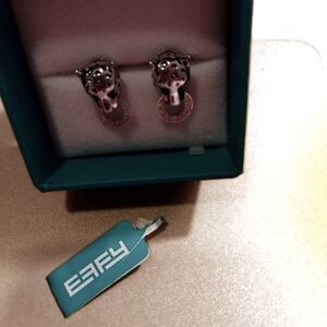 EFFY Diamond and Silver Tsavorite Silver Panther Earrings